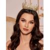 imageSWEETV Royal Queen Crown Wedding Tiara for Bride Rhinestone Tiaras and Crowns for Women Costume Headpiece for Birthday Cosplay Party CelebrationBlack6Gold