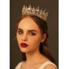 imageSWEETV Royal Queen Crown Wedding Tiara for Bride Rhinestone Tiaras and Crowns for Women Costume Headpiece for Birthday Cosplay Party CelebrationBlack6Gold