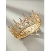 imageSWEETV Royal Queen Crown Wedding Tiara for Bride Rhinestone Tiaras and Crowns for Women Costume Headpiece for Birthday Cosplay Party CelebrationBlack6Gold