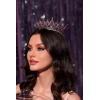 imageSWEETV Royal Queen Crown Wedding Tiara for Bride Rhinestone Tiaras and Crowns for Women Costume Headpiece for Birthday Cosplay Party CelebrationBlackHot Pink