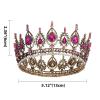 imageSWEETV Royal Queen Crown Wedding Tiara for Bride Rhinestone Tiaras and Crowns for Women Costume Headpiece for Birthday Cosplay Party CelebrationBlackHot Pink