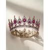 imageSWEETV Royal Queen Crown Wedding Tiara for Bride Rhinestone Tiaras and Crowns for Women Costume Headpiece for Birthday Cosplay Party CelebrationBlackHot Pink