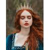 imageSWEETV Tiaras and Crowns for Women Crystal Wedding Tiara for Bride Metal Silver Crown Costume Party Accessories for Birthday Halloween Prom02Gold