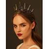 imageSWEETV Tiaras and Crowns for Women Crystal Wedding Tiara for Bride Metal Silver Crown Costume Party Accessories for Birthday Halloween PromBlack