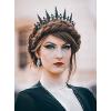 imageSWEETV Tiaras and Crowns for Women Crystal Wedding Tiara for Bride Metal Silver Crown Costume Party Accessories for Birthday Halloween PromBlack