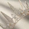 imageSWEETV Tiaras and Crowns for Women Crystal Wedding Tiara for Bride Metal Silver Crown Costume Party Accessories for Birthday Halloween PromGold
