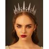 imageSWEETV Tiaras and Crowns for Women Crystal Wedding Tiara for Bride Metal Silver Crown Costume Party Accessories for Birthday Halloween PromGold