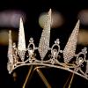 imageSWEETV Tiaras and Crowns for Women Crystal Wedding Tiara for Bride Metal Silver Crown Costume Party Accessories for Birthday Halloween PromGold
