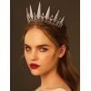imageSWEETV Tiaras and Crowns for Women Crystal Wedding Tiara for Bride Metal Silver Crown Costume Party Accessories for Birthday Halloween PromGold