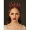 imageSWEETV Tiaras and Crowns for Women Crystal Wedding Tiara for Bride Metal Silver Crown Costume Party Accessories for Birthday Halloween PromRed