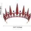 imageSWEETV Tiaras and Crowns for Women Crystal Wedding Tiara for Bride Metal Silver Crown Costume Party Accessories for Birthday Halloween PromRed