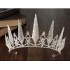 imageSWEETV Tiaras and Crowns for Women Crystal Wedding Tiara for Bride Metal Silver Crown Costume Party Accessories for Birthday Halloween PromSilver
