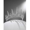 imageSWEETV Tiaras and Crowns for Women Crystal Wedding Tiara for Bride Metal Silver Crown Costume Party Accessories for Birthday Halloween PromSilver