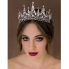 imageSWEETV Tiaras and Crowns for Women Wedding Tiara for Bride Rhinestone Queen Crown Crystal Costume Hair Accessories for Birthday Prom Quinceanera CelebrationOld Gold