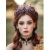imageSWEETV Tiaras and Crowns for Women Wedding Tiara for Bride Rhinestone Queen Crown Crystal Costume Hair Accessories for Birthday Prom Quinceanera CelebrationBlack Iridescent