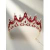imageSWEETV Tiaras and Crowns for Women Wedding Tiara for Bride Rhinestone Queen Crown Crystal Costume Hair Accessories for Birthday Prom Quinceanera CelebrationRed