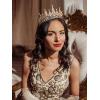imageSWEETV Tiaras and Crowns for Women Wedding Tiara for Bride Rhinestone Queen Crown Crystal Costume Hair Accessories for Birthday Prom Quinceanera CelebrationGold