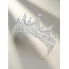 imageSWEETV Tiaras and Crowns for Women Wedding Tiara for Bride Rhinestone Queen Crown Crystal Costume Hair Accessories for Birthday Prom Quinceanera Celebration03silver