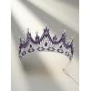 imageSWEETV Tiaras and Crowns for Women Wedding Tiara for Bride Rhinestone Queen Crown Crystal Costume Hair Accessories for Birthday Prom Quinceanera CelebrationPurple