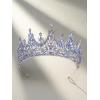 imageSWEETV Tiaras and Crowns for Women Wedding Tiara for Bride Rhinestone Queen Crown Crystal Costume Hair Accessories for Birthday Prom Quinceanera CelebrationPurple Aurora Borealis