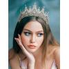 imageSWEETV Tiaras and Crowns for Women Wedding Tiara for Bride Rhinestone Queen Crown Crystal Costume Hair Accessories for Birthday Prom Quinceanera CelebrationOld Gold