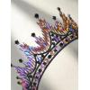 imageSWEETV Tiaras and Crowns for Women Wedding Tiara for Bride Rhinestone Queen Crown Crystal Costume Hair Accessories for Birthday Prom Quinceanera CelebrationBlack Iridescent