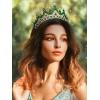 imageSWEETV Tiaras and Crowns for Women Wedding Tiara for Bride Rhinestone Queen Crown Crystal Costume Hair Accessories for Birthday Prom Quinceanera CelebrationGreen