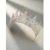 imageSWEETV Tiaras and Crowns for Women Wedding Tiara for Bride Rhinestone Queen Crown Crystal Costume Hair Accessories for Birthday Prom Quinceanera CelebrationMulticolored