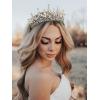 imageSWEETV Tiaras and Crowns for Women Wedding Tiara for Bride Rhinestone Queen Crown Crystal Costume Hair Accessories for Birthday Prom Quinceanera CelebrationOld Gold