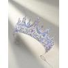 imageSWEETV Tiaras and Crowns for Women Wedding Tiara for Bride Rhinestone Queen Crown Crystal Costume Hair Accessories for Birthday Prom Quinceanera CelebrationPurple Aurora Borealis