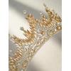 imageSWEETV Tiaras and Crowns for Women Wedding Tiara for Bride Rhinestone Queen Crown Crystal Costume Hair Accessories for Birthday Prom Quinceanera CelebrationGold
