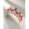 imageSWEETV Tiaras and Crowns for Women Wedding Tiara for Bride Rhinestone Queen Crown Crystal Costume Hair Accessories for Birthday Prom Quinceanera CelebrationRed