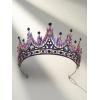 imageSWEETV Tiaras and Crowns for Women Wedding Tiara for Bride Rhinestone Queen Crown Crystal Costume Hair Accessories for Birthday Prom Quinceanera CelebrationBlack Iridescent