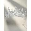 imageSWEETV Tiaras and Crowns for Women Wedding Tiara for Bride Rhinestone Queen Crown Crystal Costume Hair Accessories for Birthday Prom Quinceanera Celebration03silver