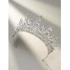 imageSWEETV Tiaras and Crowns for Women Wedding Tiara for Bride Rhinestone Queen Crown Crystal Costume Hair Accessories for Birthday Prom Quinceanera CelebrationOld Gold