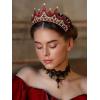 imageSWEETV Tiaras and Crowns for Women Wedding Tiara for Bride Rhinestone Queen Crown Crystal Costume Hair Accessories for Birthday Prom Quinceanera CelebrationRed