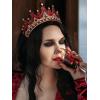 imageSWEETV Tiaras and Crowns for Women Wedding Tiara for Bride Rhinestone Queen Crown Crystal Costume Hair Accessories for Birthday Prom Quinceanera CelebrationRed