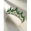 imageSWEETV Tiaras and Crowns for Women Wedding Tiara for Bride Rhinestone Queen Crown Crystal Costume Hair Accessories for Birthday Prom Quinceanera CelebrationGreen