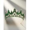 imageSWEETV Tiaras and Crowns for Women Wedding Tiara for Bride Rhinestone Queen Crown Crystal Costume Hair Accessories for Birthday Prom Quinceanera CelebrationGreen
