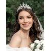 imageSWEETV Vintage Tiaras and Crowns for Women Queen Crown Costume Headpiece for Halloween Quinceanera Pageant Prom02 Silver