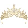 imageSWEETV Vintage Tiaras and Crowns for Women Queen Crown Costume Headpiece for Halloween Quinceanera Pageant PromGold