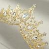 imageSWEETV Vintage Tiaras and Crowns for Women Queen Crown Costume Headpiece for Halloween Quinceanera Pageant PromGold