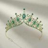 imageSWEETV Vintage Tiaras and Crowns for Women Queen Crown Costume Headpiece for Halloween Quinceanera Pageant PromGoldGreen