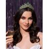 imageSWEETV Vintage Tiaras and Crowns for Women Queen Crown Costume Headpiece for Halloween Quinceanera Pageant PromGoldGreen