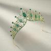 imageSWEETV Vintage Tiaras and Crowns for Women Queen Crown Costume Headpiece for Halloween Quinceanera Pageant PromGoldGreen