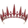 imageSWEETV Tiaras and Crowns for Women Crystal Wedding Tiara for Bride Metal Silver Crown Costume Party Accessories for Birthday Halloween PromRed