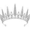 imageSWEETV Tiaras and Crowns for Women Crystal Wedding Tiara for Bride Metal Silver Crown Costume Party Accessories for Birthday Halloween PromSilver