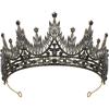 imageSWEETV Tiaras and Crowns for Women Wedding Tiara for Bride Rhinestone Queen Crown Crystal Costume Hair Accessories for Birthday Prom Quinceanera CelebrationBlack