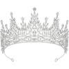 imageSWEETV Tiaras and Crowns for Women Wedding Tiara for Bride Rhinestone Queen Crown Crystal Costume Hair Accessories for Birthday Prom Quinceanera Celebration03silver