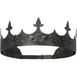 imageSWEETV King Crown for Men  Royal Mens Crown Prince Tiara for Wedding Birthday Prom Party Halloween Decorations AlexanderBlack